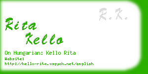 rita kello business card